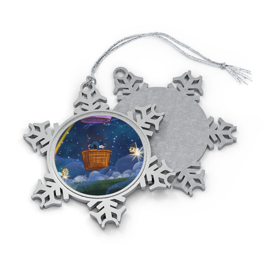 Opossum Flight - Pewter Snowflake Ornament